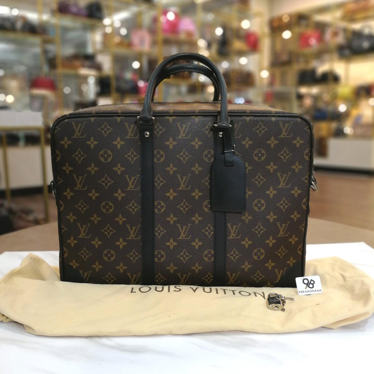 Louis Vuitton Porte Documents Voyage GM Monogram Macassar Canvas 9brandname